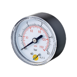 Manomètre boitier plastique ou inox raccord laiton Ø40 ou Ø50 non remplissable MAPSSB-MAPSIB