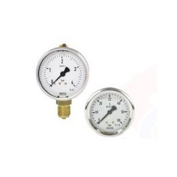 Manomètre boitier plastique ou inox raccord laiton Ø40 ou Ø50 non remplissable MAPSSB-MAPSIB