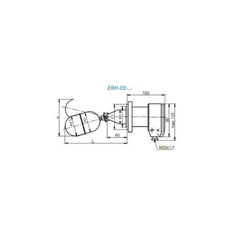 	Contacteur magnétique de niveau a flotteur montage horizontale ERH-01