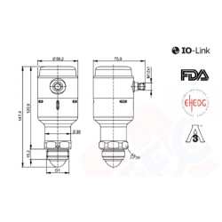 Transmetteur de niveau radar sans contact pour application zone aseptique 1408A