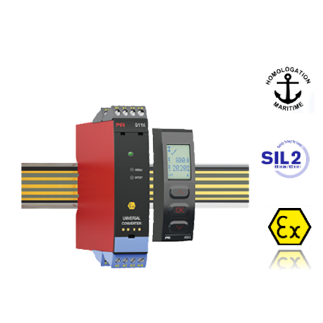 Convertisseur pour relais a seuil, montage rail din, configurable, pour zone atex S.I [EX ia] 