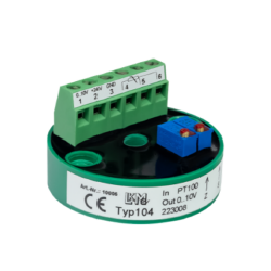 Transmetteur entrée température PT100/PT1000 SORTIE 0-10V montage tête de sonde