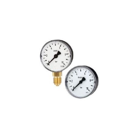 Manomètre boitier plastique ou inox raccord laiton Ø40 ou Ø50 non remplissable MAPSSB-MAPSIB
