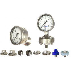 Manomètre tout inox monté sur séparateur application process industriel MAIRIX + séparateur 990.XX