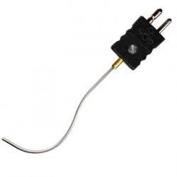 Sonde thermocouple chemisée déformable avec connecteur compense mâle ECMJK