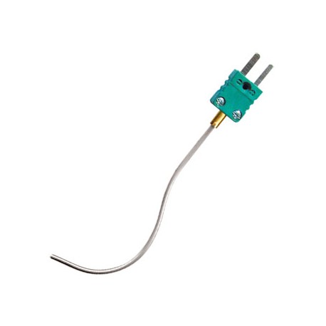 Sonde thermocouple chemisée déformable avec connecteur compense mâle ECMJK