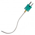 Sonde thermocouple chemisée déformable avec connecteur compense mâle ECMJK