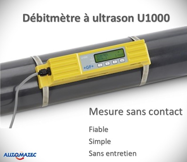 Débitmètre à ultrason sans contact avec le fluide, à fixer sur tuyauterie